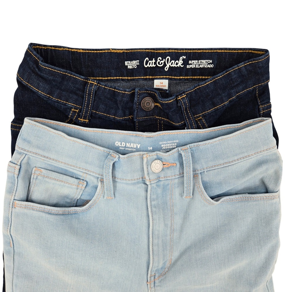 Old Navy & Cat & Jack Size 14 Girls Jean Bundle (2 pairs) Stretch Denim